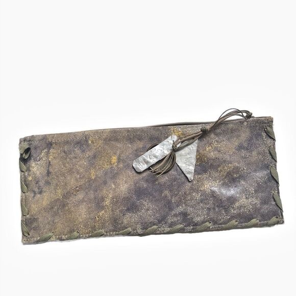 Rare Susan Riedweg Leather clutch Bag Made in USA Southwest - Picture 9 of 9